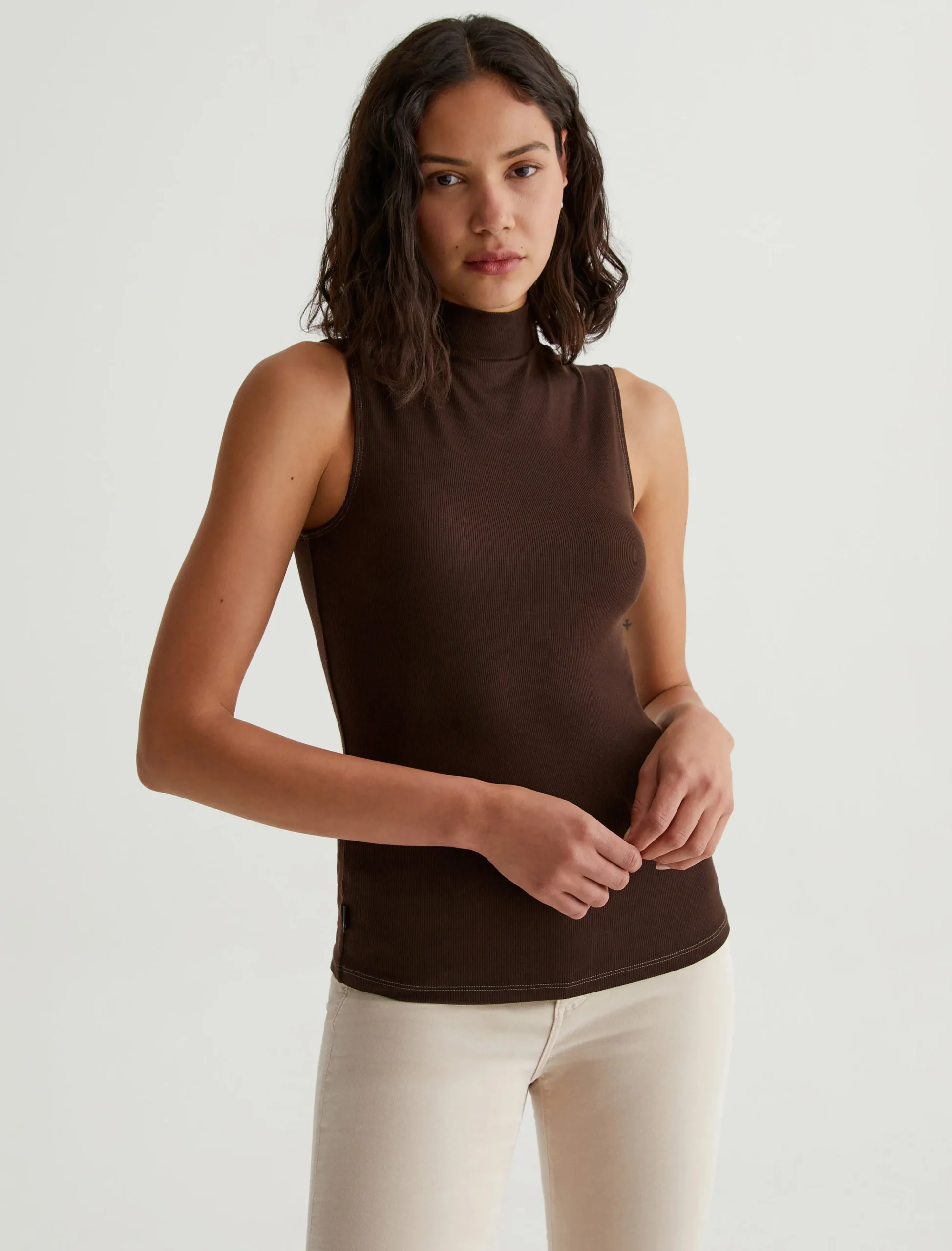 Women AG Jeans Tees & Tanks|Edie Sleeveless Turtleneck