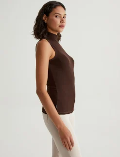 Women AG Jeans Tees & Tanks|Edie Sleeveless Turtleneck