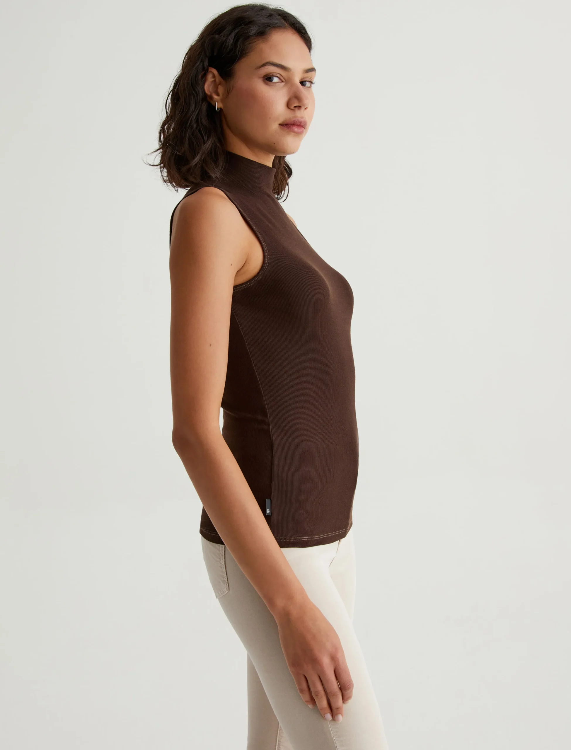 Women AG Jeans Tees & Tanks|Edie Sleeveless Turtleneck