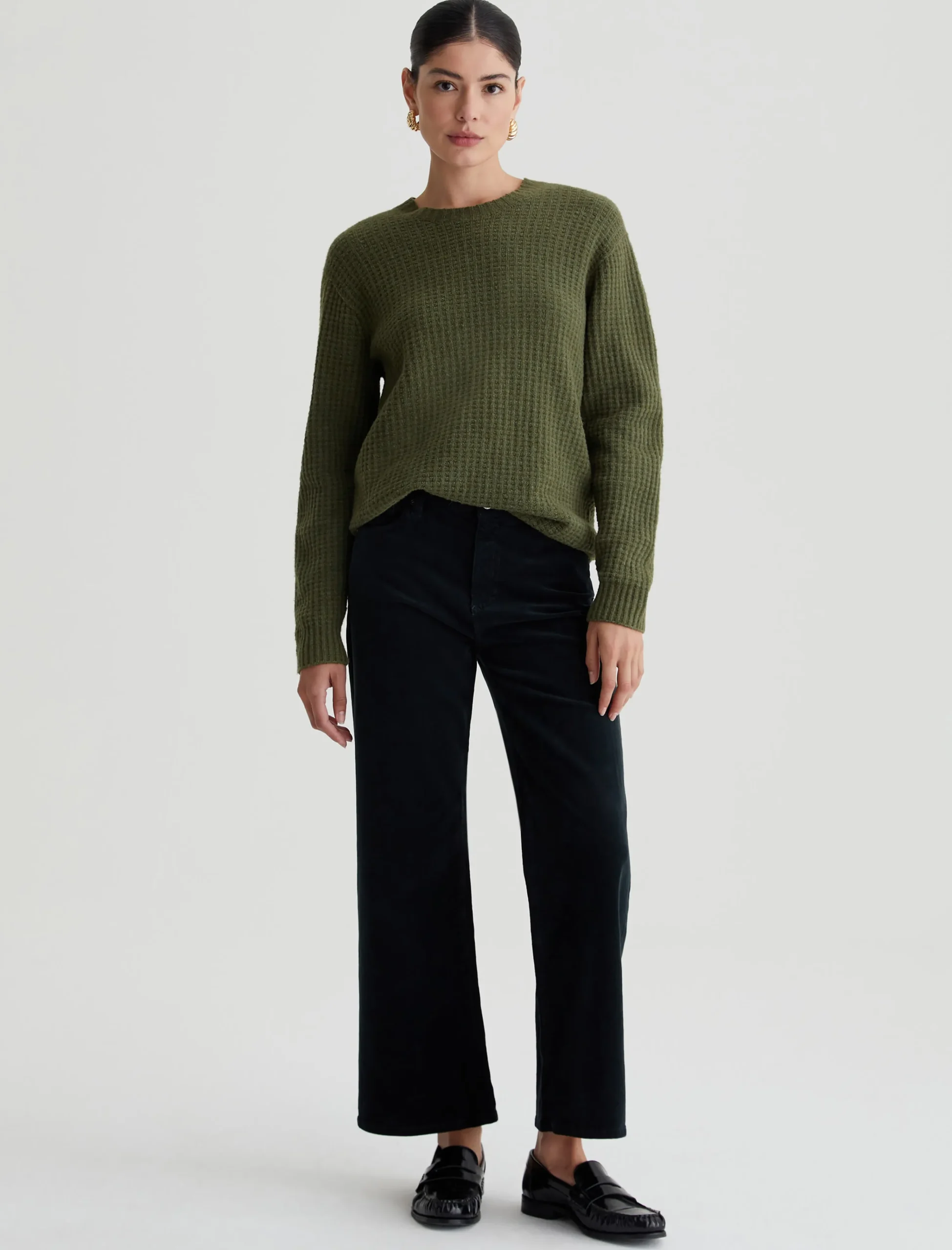 Women AG Jeans Pants & Trousers|Crop|Saige Wide Leg Crop Corduroy